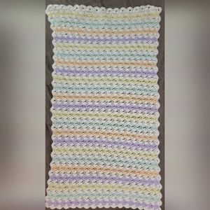 New Hand Made Crochet/Knitted Blanket Multi-colored Boys/Girls